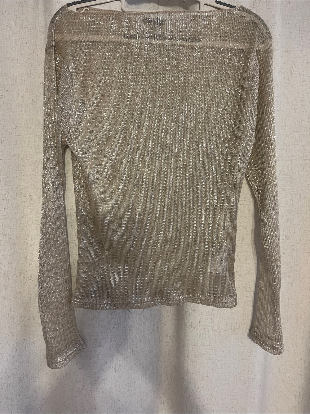 J.CREW Metallic Sheer Long-Sleeve Women's Sweater Size S